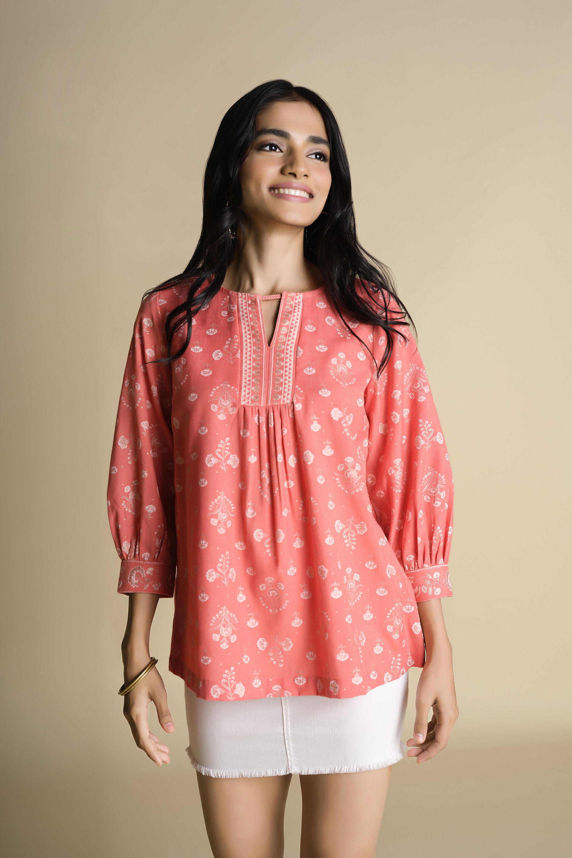 Hoor Top, Coral, image 3